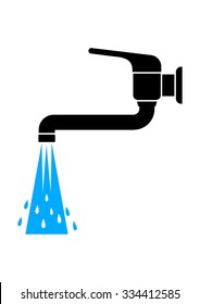 Water tap icon on white background    