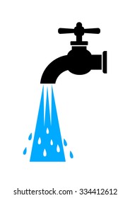Water tap icon on white background    