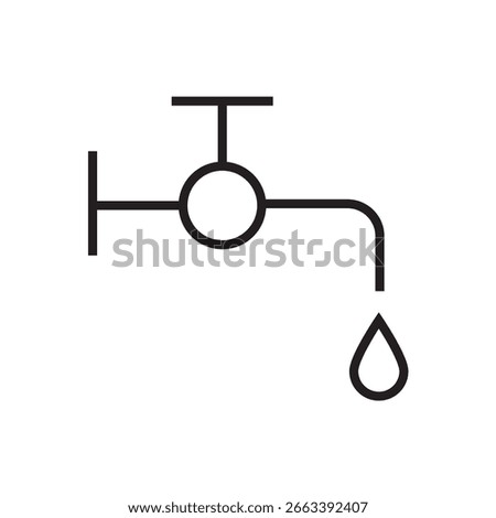 water tap icon outline editable stroke line drawing eps