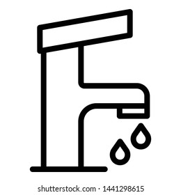 Water tap icon. Outline water tap vector icon for web design isolated on white background
