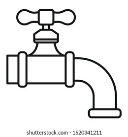 Water tap icon. Outline water tap vector icon for web design isolated on white background