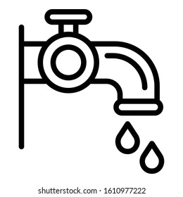 Water tap icon. Outline water tap vector icon for web design isolated on white background