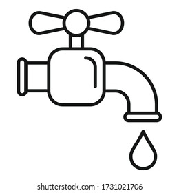 Water tap icon. Outline water tap vector icon for web design isolated on white background