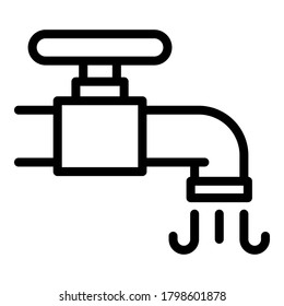 Water tap icon. Outline water tap vector icon for web design isolated on white background