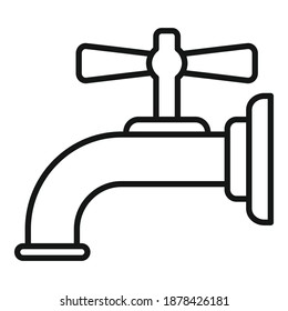 Water tap icon. Outline water tap vector icon for web design isolated on white background