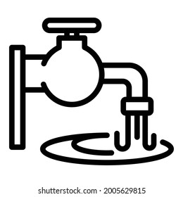 Water tap icon. Outline water tap vector icon for web design isolated on white background