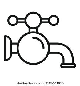 Water tap icon outline vector. Pipeline sewer. Plumber drain