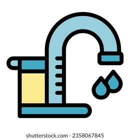 Wasserhahn-Symbol-Umrandungsvektor. Strom. Eco-sichere Farbflaeche