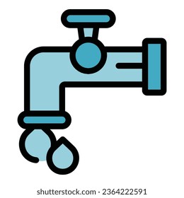 Water tap icon outline vector. Hostel facility. Modern bed color flat