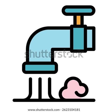 Water tap icon. Outline water tap vector icon color flat isolated