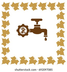 Water tap icon, plumbing vector illustration