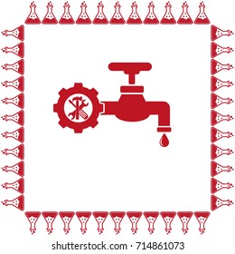 Water tap icon, plumbing vector illustration