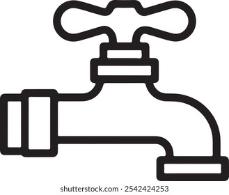 Water tap icon set vector on white background. tap, icon, water, faucet, pictogram, vector, logo, design, isolated, illustration, line, bathroom, graphic, silhouette, cleaning