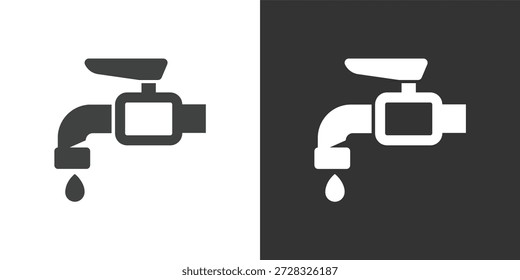 Icono del grifo de agua. Icono de la serie de glifos sólidos