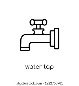 water tap icon. Trendy modern flat linear vector water tap icon on white background from thin line Ecology collection, outline vector illustration