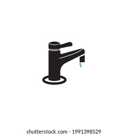 Plantilla de diseño de vectores de icono de grifo de agua
