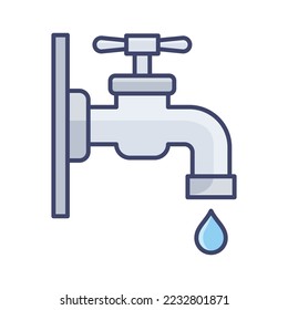 plantilla de diseño de vector de icono de grifo de agua en fondo blanco