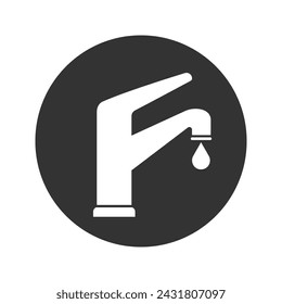Water tap icon vector. Dripping tap with drop icon. Faucet icon