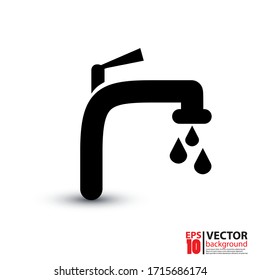 Water tap icon vector in flat design. Eps 10 vector illustration.