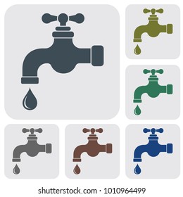 Water tap icon. Vector illustration
