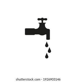 Water Tap Icon. Vector Illustration In Flat Design