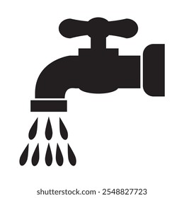 Plantilla de diseño de Ilustración vectorial de icono de grifo de agua