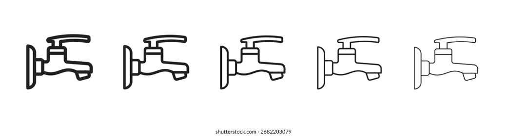 Ilustración vectorial del icono del grifo de agua aislada