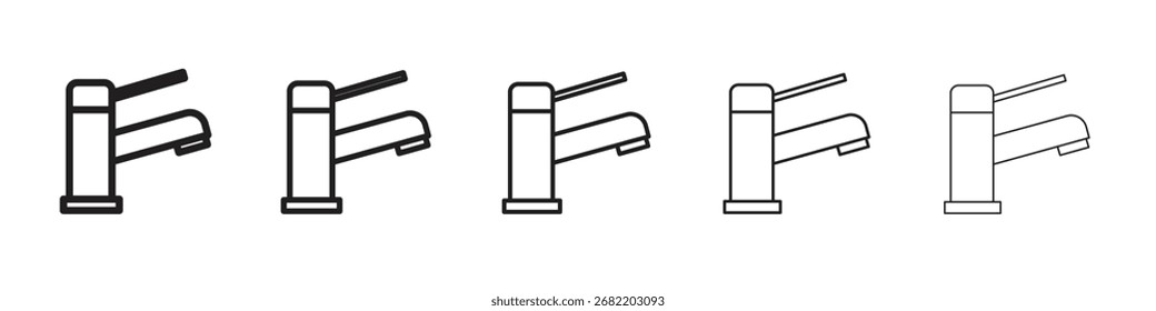 Ilustración vectorial del icono del grifo de agua aislada
