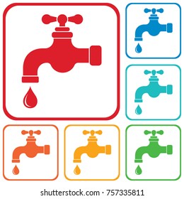 Water tap icon. Vector illustration