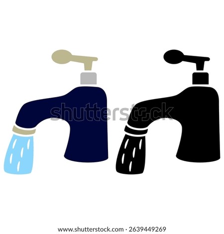 water tap icon, vector illustration symbol sign logo template pictogram, for ui or ux isolated on white for mobile app, editable