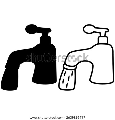 water tap icon, vector illustration symbol sign logo template pictogram, for ui or ux isolated on white for mobile app, editable
