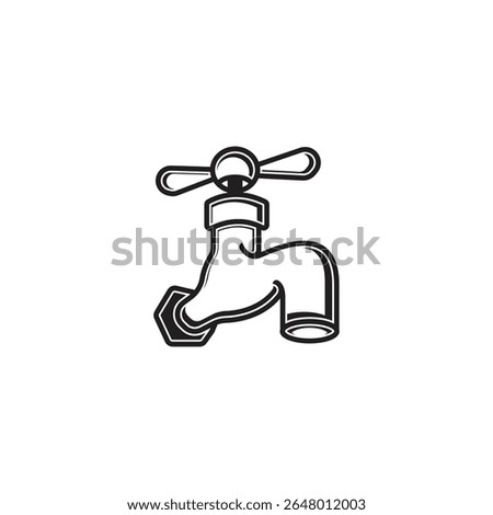 Water Tap Icon Vector Illustration Logo Template