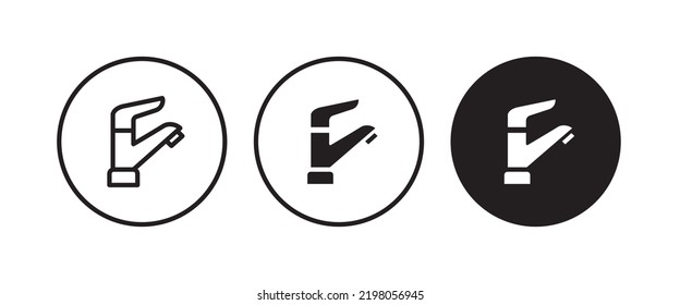 water tap icon vector, sign, symbol, logo, illustration, editable stroke, flat design style isolated on white linear 
