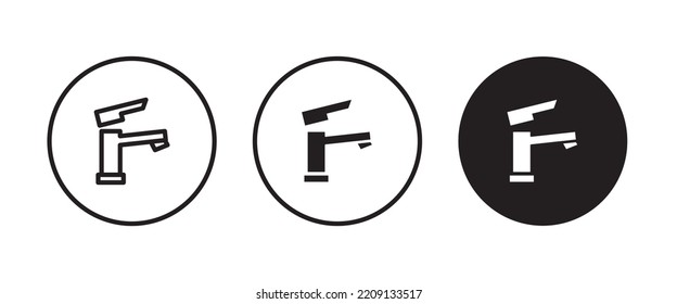 vector de icono de grifo de agua, signo, símbolo, logotipo, ilustración, trazo editable, estilo de diseño plano aislado en blanco lineal