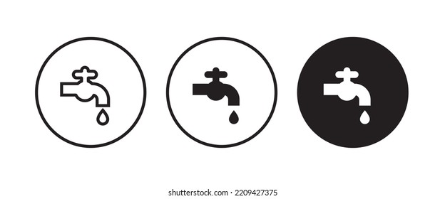 water tap icon vector, sign, symbol, logo, illustration, editable stroke, flat design style isolated on white linear