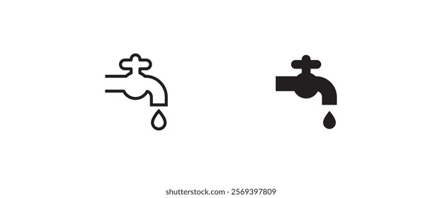water tap icon vector, sign, symbol, logo, illustration, editable stroke, flat design style isolated on white linear