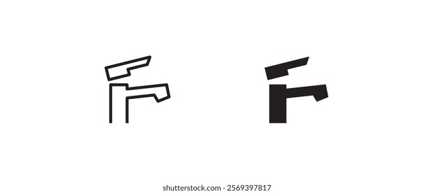 water tap icon vector, sign, symbol, logo, illustration, editable stroke, flat design style isolated on white linear