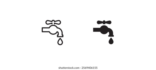water tap icon vector, sign, symbol, logo, illustration, editable stroke, flat design style isolated on white linear