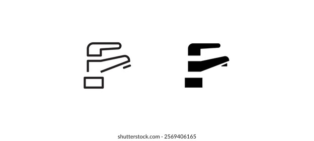 water tap icon vector, sign, symbol, logo, illustration, editable stroke, flat design style isolated on white linear