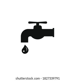 Icono de acceso al agua para tu sitio web, logotipo, aplicación, interfaz de usuario, impresión de producto. Icono de la ilustración plana del vector de grifo de agua