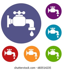 Water tap icons set