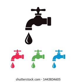 Water tap icons symbol vector
