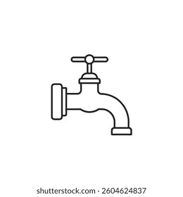 water tap line art on white background
