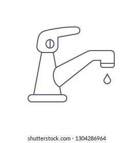 Water tap line icon
