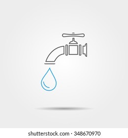 Water tap line icon