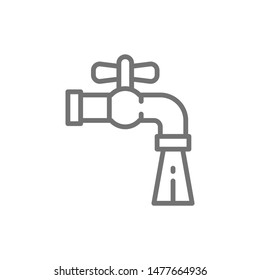 Water tap line icon. Isolated on white background