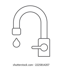 Water tap line icon. Modern flat illustration