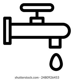 water tap line icon vector illustration isolated on white background