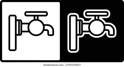 Water Tap Line Icon Vector Illustration