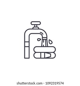Water tap linear icon concept. Water tap line vector sign, symbol, illustration.